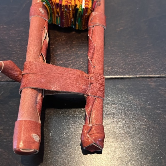 African folding leather fan - Picture 6 of 9